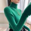 Women's Seamless Ribbed Cashmere Sweater – Slim Fit, High Neck, Figure-Flattering, Lightweight Knit Base Layer