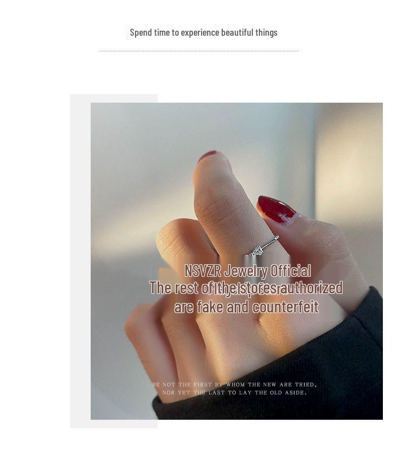 Women's 999 Sterling Silver Bow Ring: Elegant, High-End, Niche Design for Light Luxury Fashion