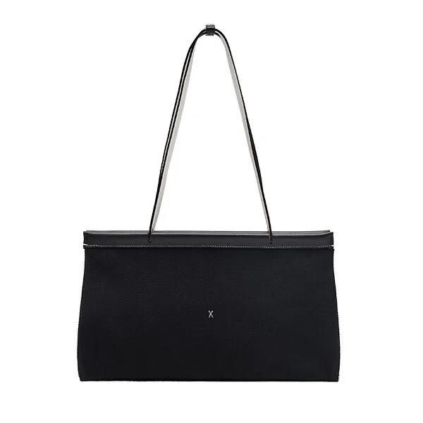 Diana Canvas Shoulder Bag M Black