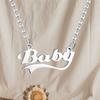 Elegant Stainless Steel Baby Letter Necklace Forever Love Gift For Valentine's Day