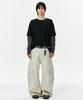 DEEP SENSE Slit Cargo Curved Pants - Beige