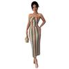 Elegant and Refined Style, Strapless Top Top, Hip-hugging Long Dress Set for Women's Summer
