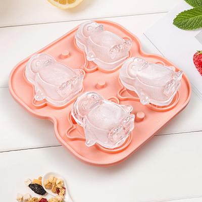 Penguin Shaped Ice Cube Trays 3D Ice Cube Mold Easy Release Slow Melting Ice Maker for Whiskey Cocktails Brandy Coffee