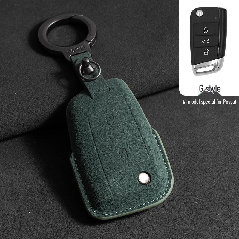 Volkswagen Wildleder Schlüsselhülle für Touran, Tayron, Tiguan L, Sagitar, Lamando L, Magotan, CC, ID4 - Vollständige Abdeckung