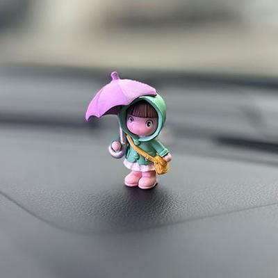 Jolie poupée parapluie en résine pour console centrale de voiture, décoration d'intérieur de voiture, accessoires