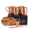 Stainless Steel Moscow Mule Cocktail Set – Hammered Design Bar Glassware