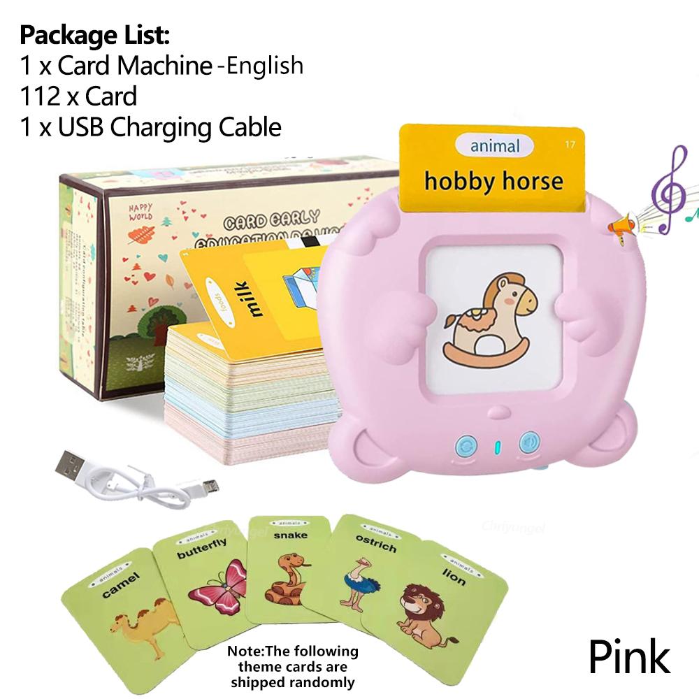 Talking Flash Cards for Kids Early Learning Educational Toy with Audio Sounds Montessori Language Development Toddler Flashcards