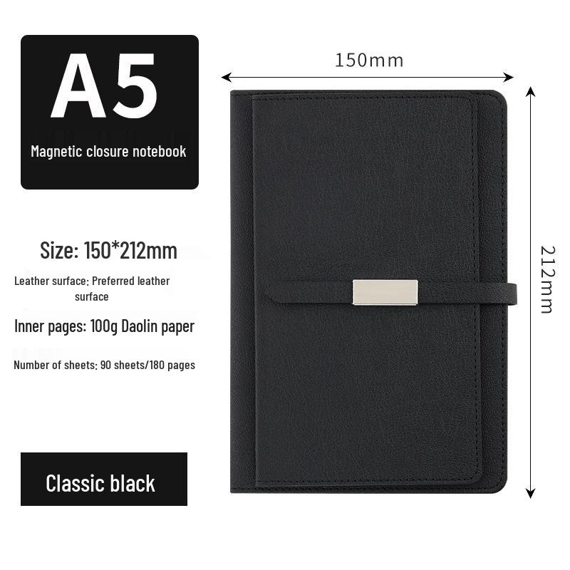 A5 Magnetic Buckle Notebook Set - Custom Logo for Business, Office, and Campus Meetings. A5