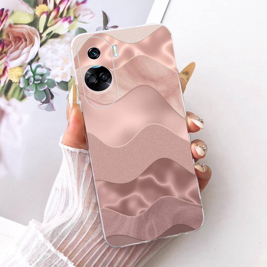 For Honor 90 Lite Case CRT-NX1 Stylish Bow Flowers Painted Cover Soft Slim Phone Case For Honor 90 Pro Honor90 Lite 90Pro Fundas