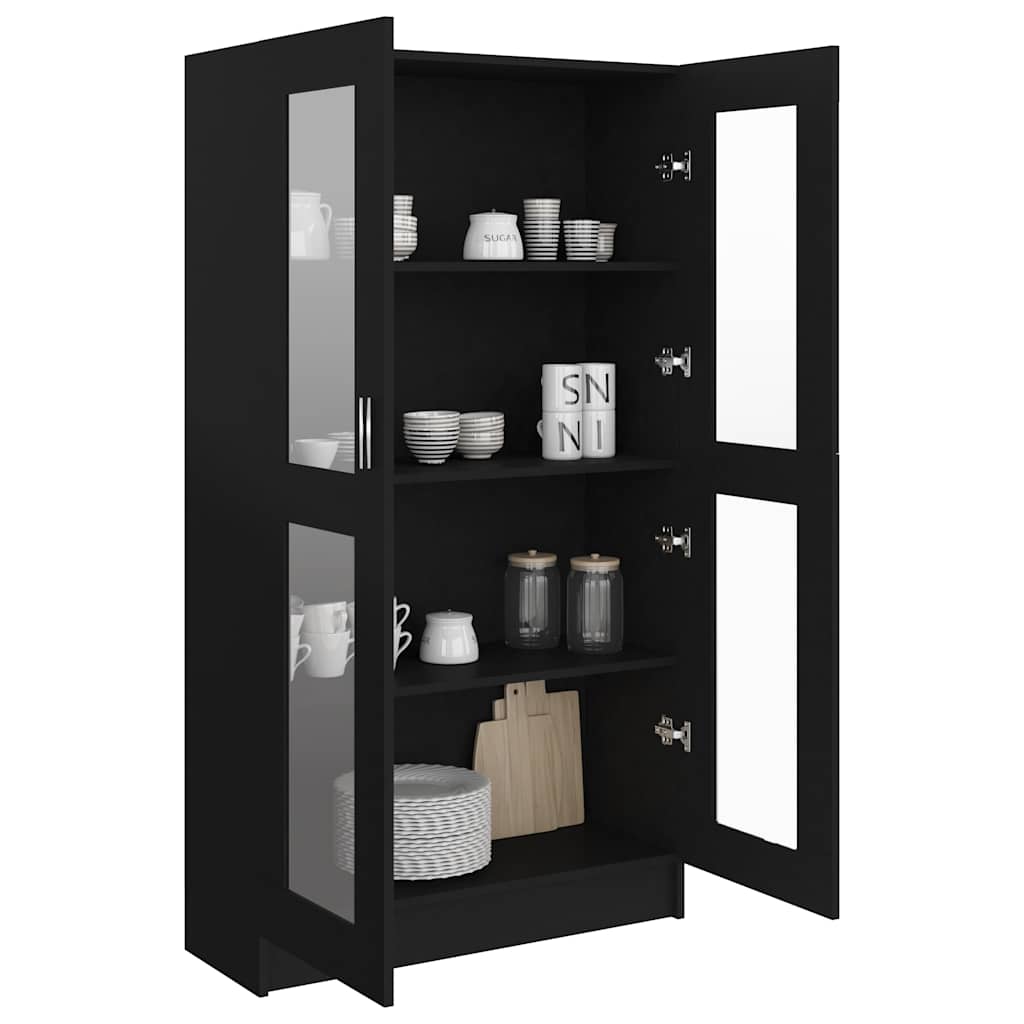 Display Cabinet Black 82.5 x 30.5 x 150 cm Particleboard