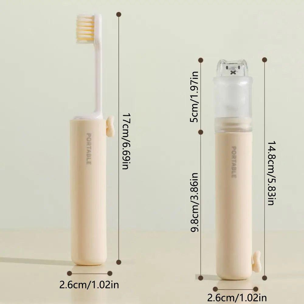 2Pcs Foldable Mini Toothbrush Toothpaste Set Portable Toothpaste Dispenser  Adult