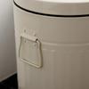 Ivory White Roman Pattern Trash Can with Silent Slow-Close Foot Pedal and Lid