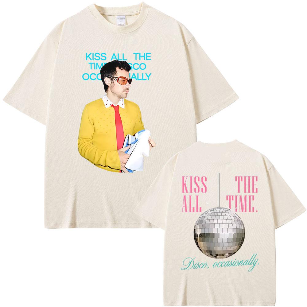 Küss Mich Immer Disco Gelegentlich Grafik T-Shirt Herren Damen Mode Hip Hop Übergroße T-Shirts Herren Freizeit Baumwoll-T-Shirts
