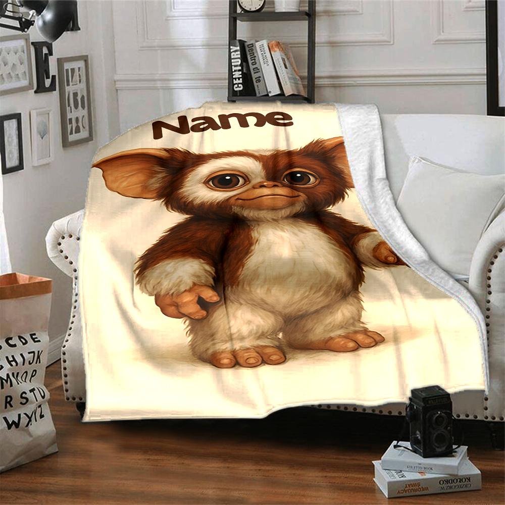 Custom Name Mysterious Creature Portrait Blanket for Couch & Bed, Plush Cozy Fuzzy Blanket Super Soft & Warm Blankets for Fall and Winter. 0908141