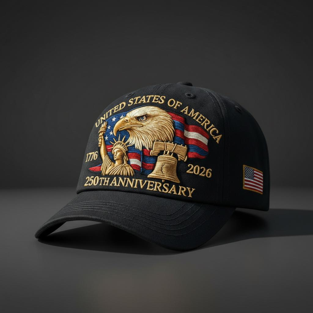 Anniversary American Hat Embroidered Craft Patriotic Theme Adjustable Comfortable Fit