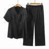 Women's Acetate Satin Jacquard Short Sleeve T-Shirt Set