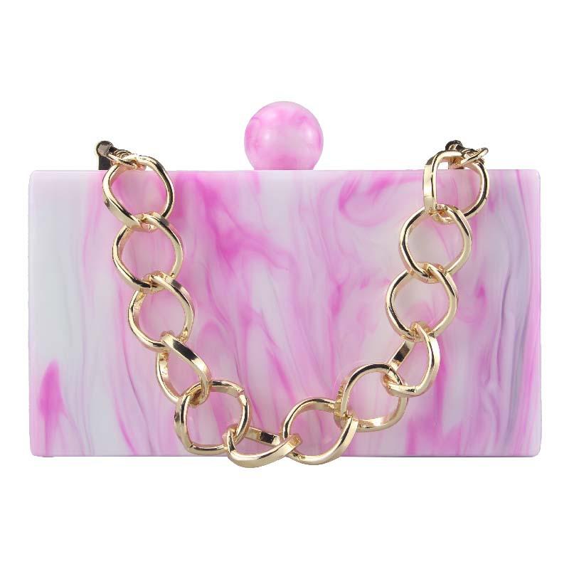 Acrylic Handbags Clutch Evening Bag Female Wedding Party Luxury Brand Designer Marble Square Shoulder Crossbody Women's Bags