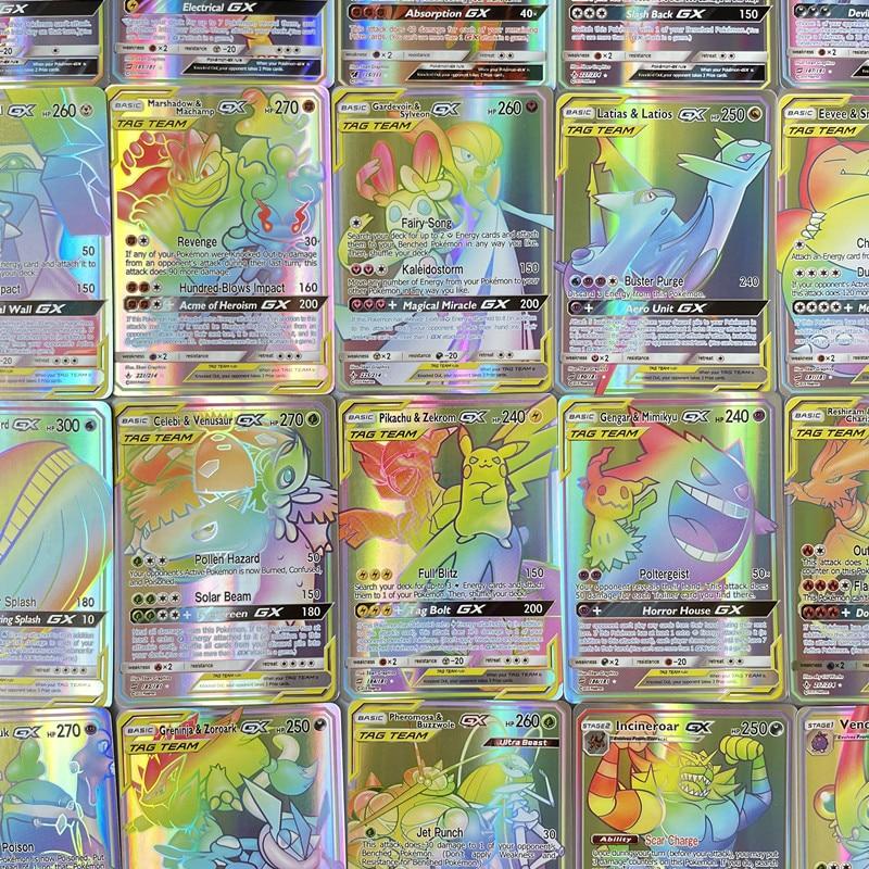 2022 No Repeat Pokemon Shining Gold Games Cards EX GX VMAX MEGA Tag Team  Charizard Pikachu Holographic Anime Bord Game Trading Card Kids Toys X86  comprar a buen precio — entrega gratuita,