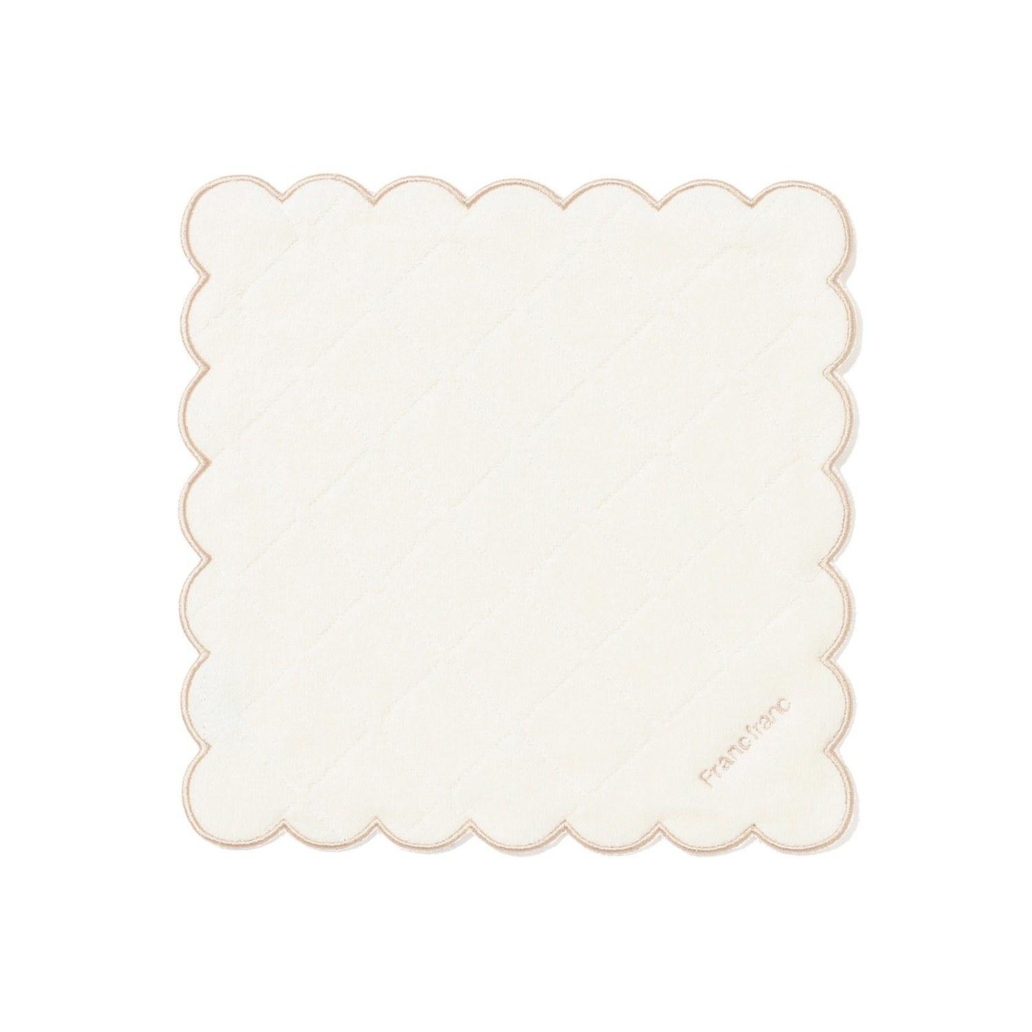 Francfranc Quilt Scallop Handkerchief Towel Fashion Accessories HandkerchiefHand White