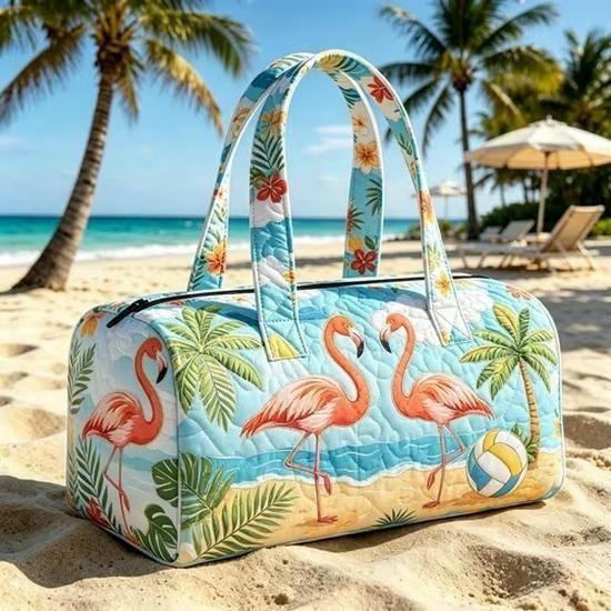 3D-Printed Quilted Cotton Women's Travel Yoga Handbag
