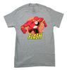 Flash New Adult T-Shirt - Lunging Out Of Circle Over Logo