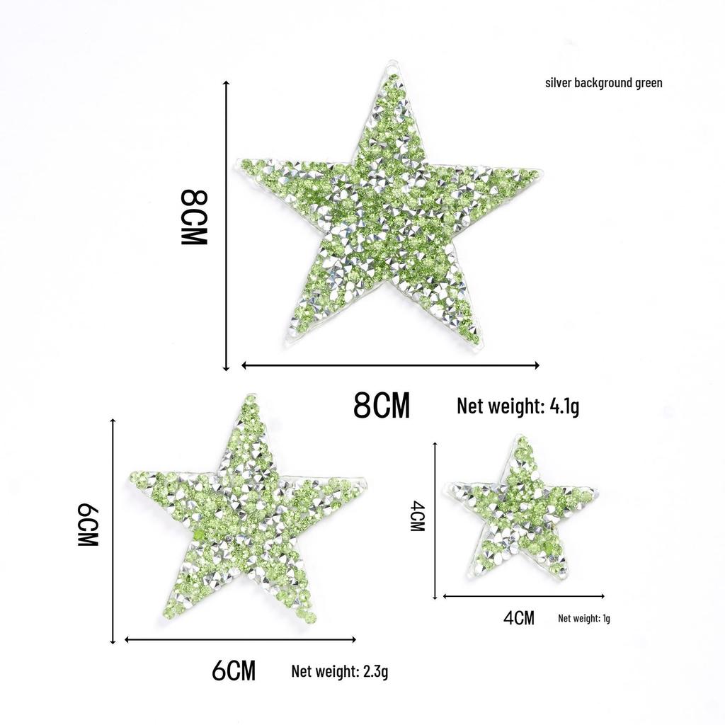 Colorful Star Rhinestone Stickers - 4cm DIY Mixed Hotfix for Shoes, Bags, Clothing