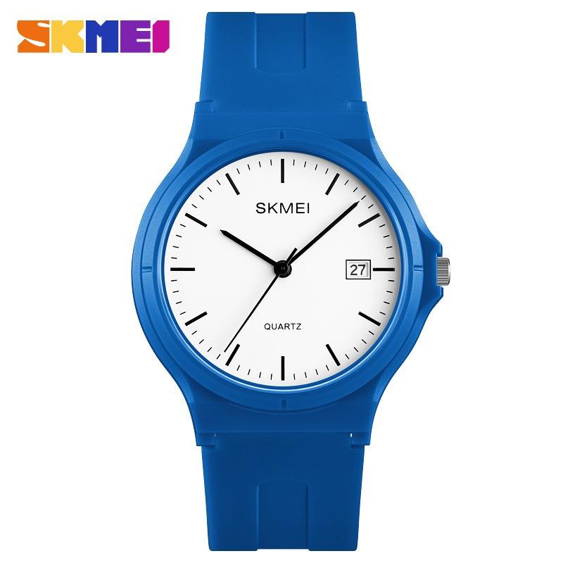 Trendy and fashionable little white quartz watch, waterproof thin schoolgirl simple scale watch