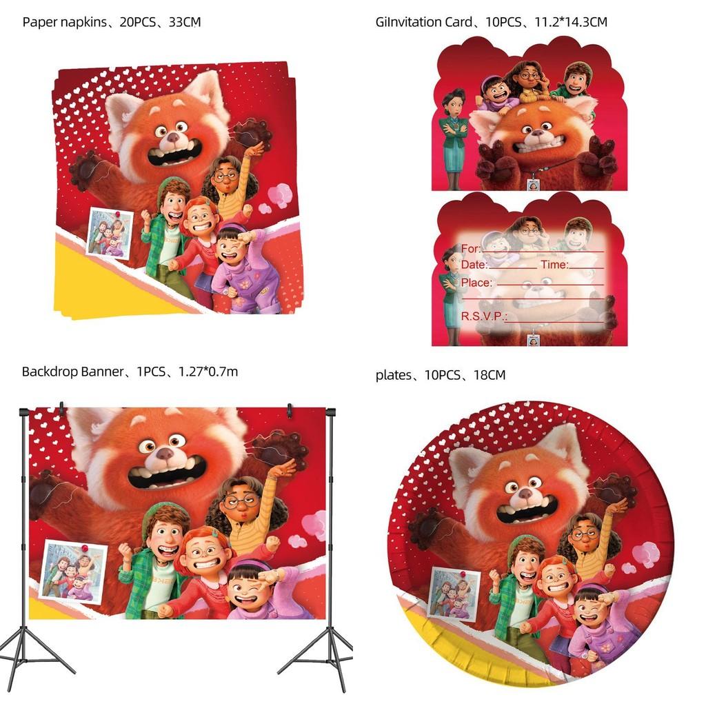 Get Ready For A Turning Red Themed Party With Cartoon Decorations And Gifts