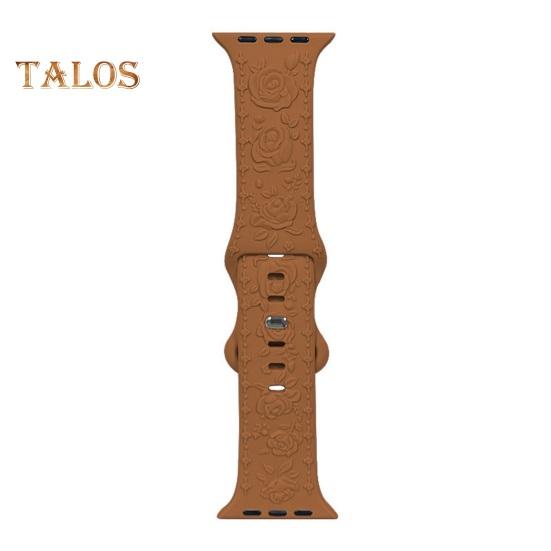 Grawerowany kwiatowy pasek do zegarka Odporny na zużycie, oddychający, przyjazny dla skóry, nieblaknący, grawerowany silikonowy pasek do zegarka 3D z kwiatowym wzorem do zegarka Apple Watch