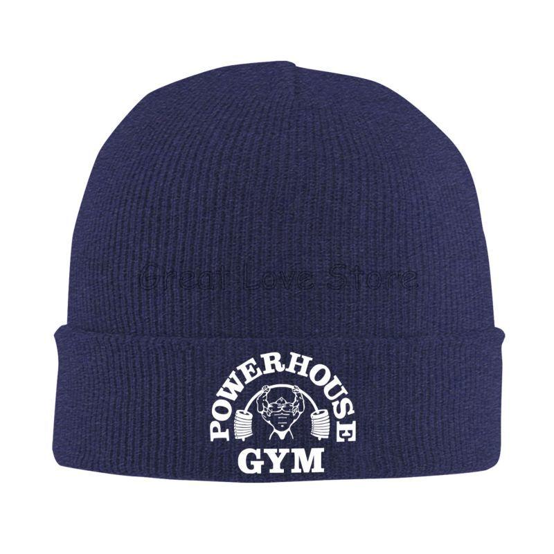 Powerhouse Gym Print Bonnet Hats Men Women Trendy Knitted Hat Outdoor Sports Skullies Beanies Autumn Winter Head Wrap Cap Gift