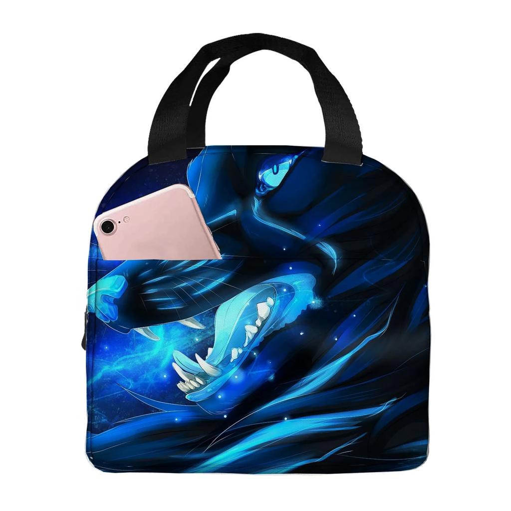 wolf angry animal  Portable Aluminum Foil Thickened Insulated Office Lunch Bag Waterproof Lunchs Bags Tote Bags