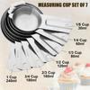 Measuring Cups Set of 7, Stainless Steel Stackable Nesting Heavy Duty Measuring Cups,Perfect for Dry and Ingredients,Nesting Measuring Cups for