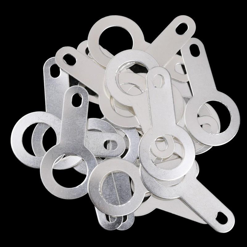 100 Stück Versilbertes Kupfer Einseitiger Lötanschluss Rundschweißscheibe Schweißblech Lötöse