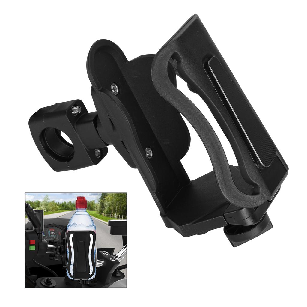 Adjustable Handlebar Cup Holder Bottle Mount Bracket 25Mm Black For Motorcycle