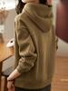 Thickened Sweatshirt Women's Solid Color Hooded Pullover Top