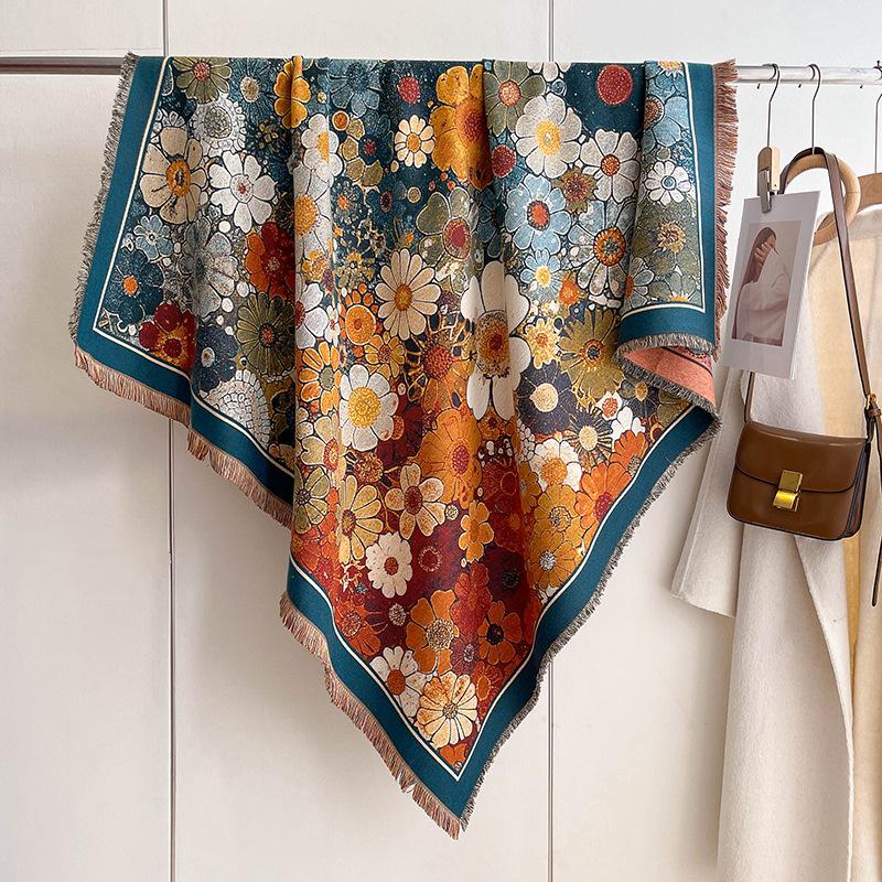 Imitation Cashmere Air-Conditioned Room, High-End Shawl, Big-Name Internet Celebrity Warm Scarf, Versatile Square Scarf