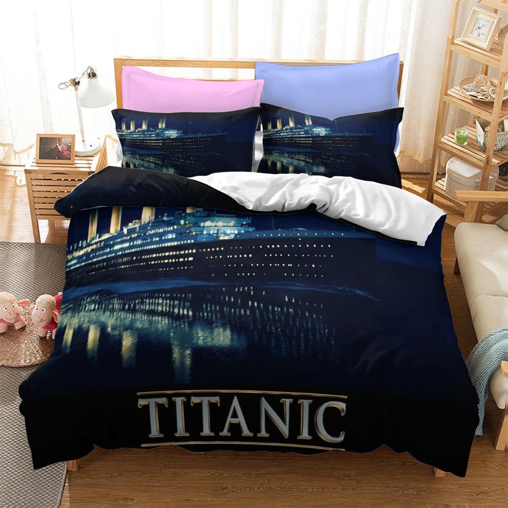 Pościel Trzyczęściowy Zestaw Tekstyliów Domowych Seria Titanic