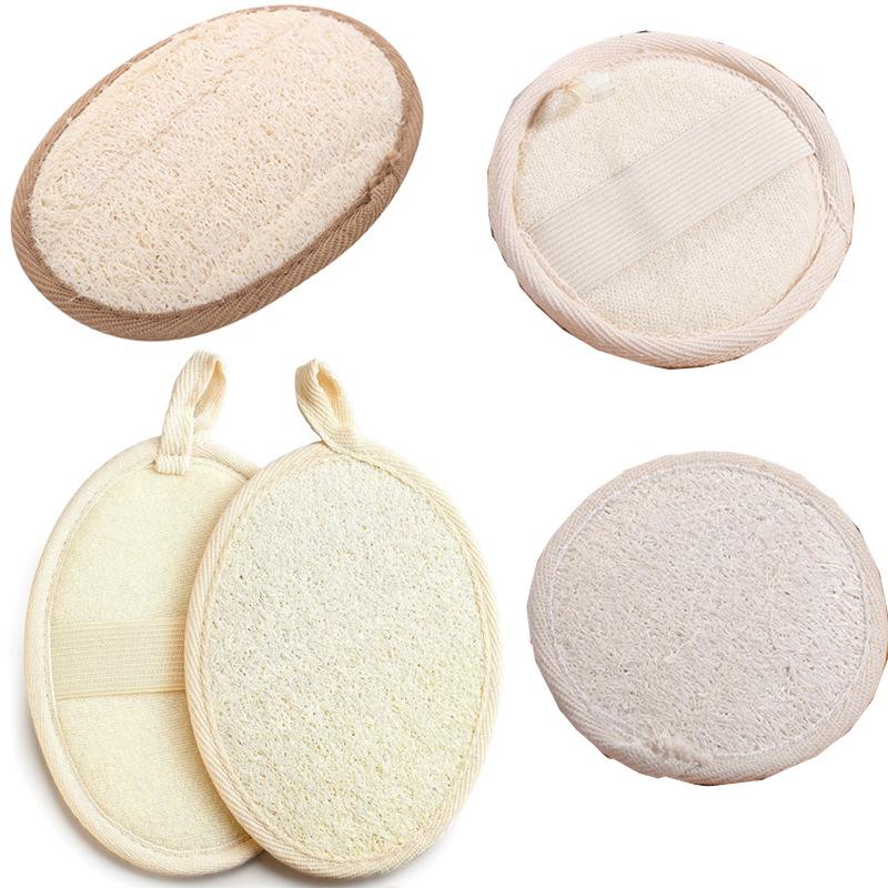 Summer Loofah Bath Scrubber Slices: Cotton & Linen Back Scrubber with Dotted Design