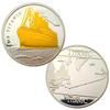 British Titanic Silver Plated Two Color Coin Titanic Voyage Route Love Commemorative Coin