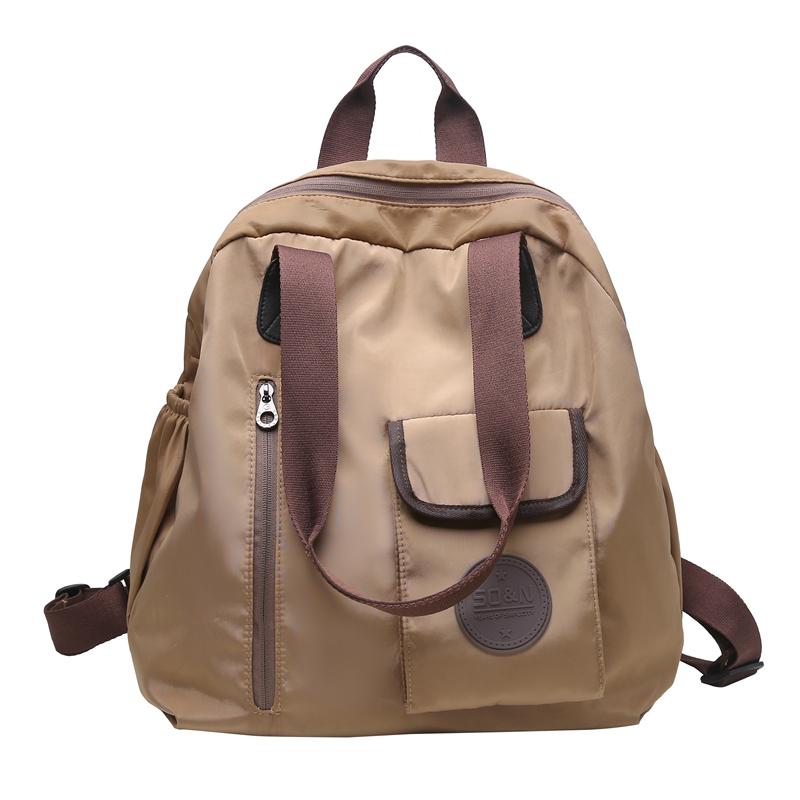 Solid Color Nyl 2026 New Product Student Backpacks Zipper Popular Casual Shoulder Bag  Soft Versatile Commuting Handbag