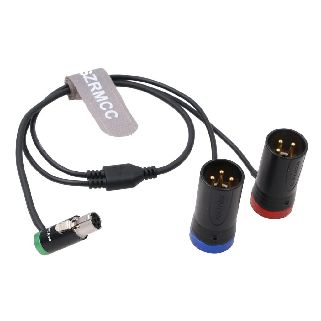 SZRMCC Low Profile TA5F Mini XLR 5-Pin To Dual XLR 3-Pin Audio Cable for Zaxcom QRX Field Mixer Recorder, Sound Devices 633 664 688 788T