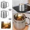 Matte Finish Stainless Steel Large Capacity Oil Storage Can with Filter Screen and Handle for Kitchen Use