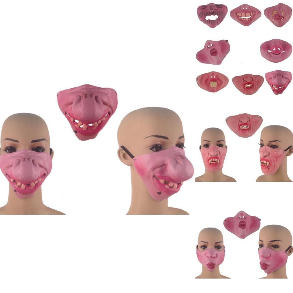 Hilarious Halloween Half Face Mask With Comical Pig Nose For Costume Fun