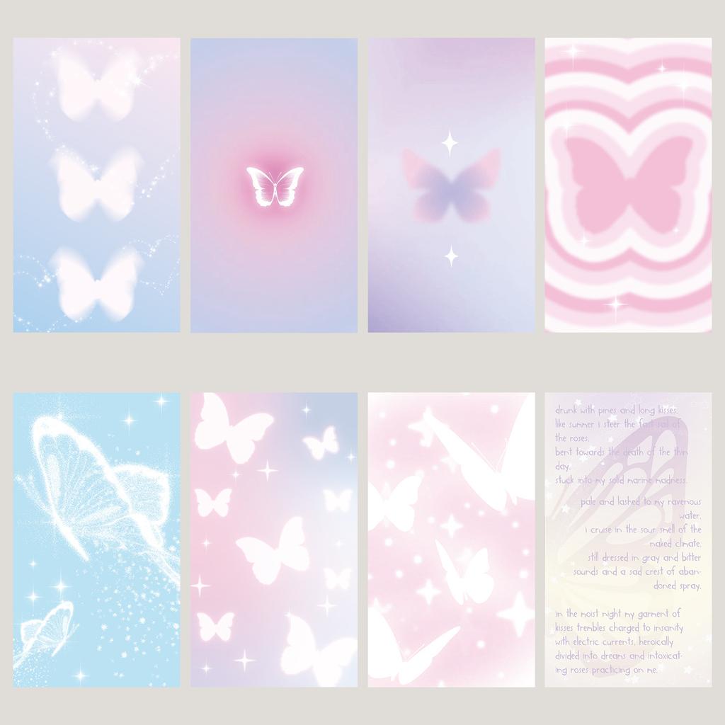 Multipli set da 8 pezzi Serie Ragazza Scheda Posteriore per Cellulare Base Decorativa Fai da Te Materiale Adesivo per Nastro Adesivo Posteriore