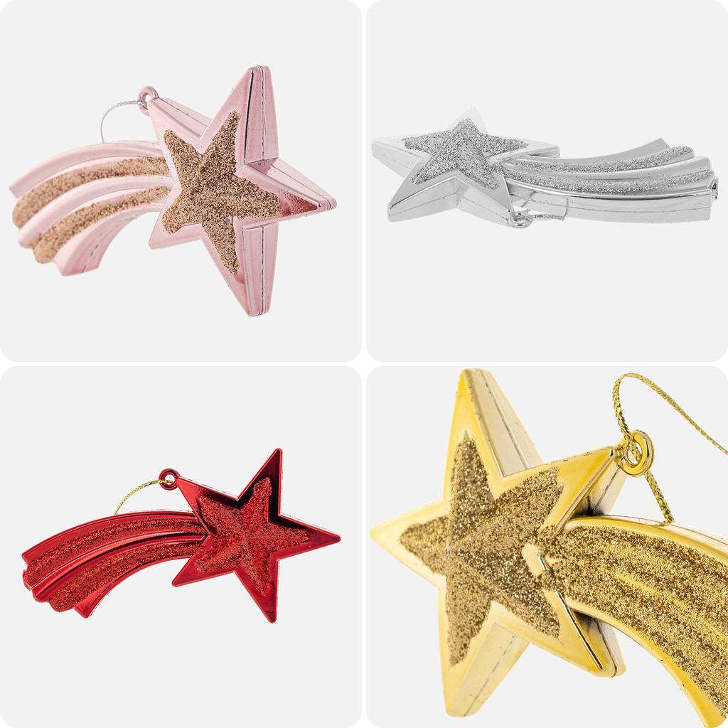 Christmas Baubles Bauble For Christmas Tree Christmas Decorations Pendants Stars 4pcs