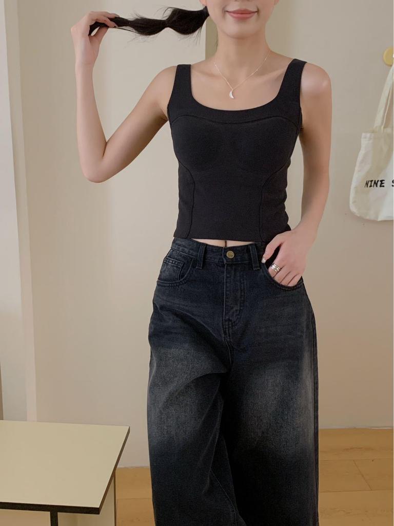 Kašmírově hedvábná bezešvá dámská zeštíhlující vesta s pevnými košíčky