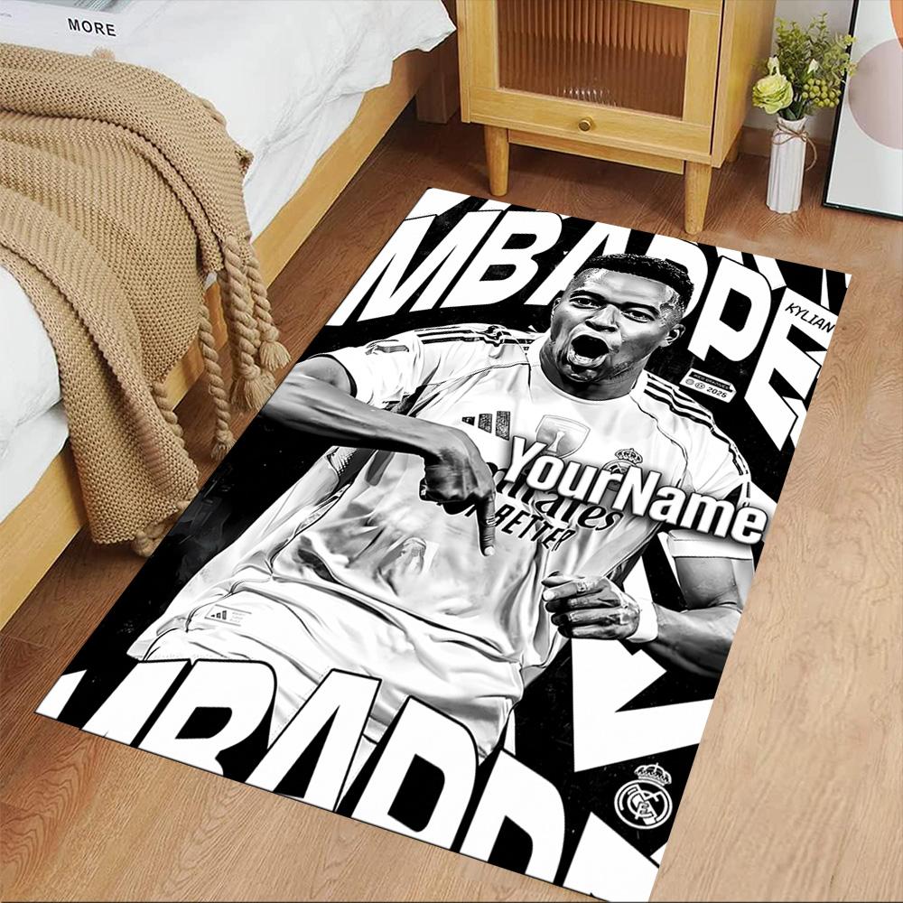 Mbappe Personalized Name Carpet Design for Decorate Room Outdoor Hallway Balcony Anti-slip Rug Anime Office Decor