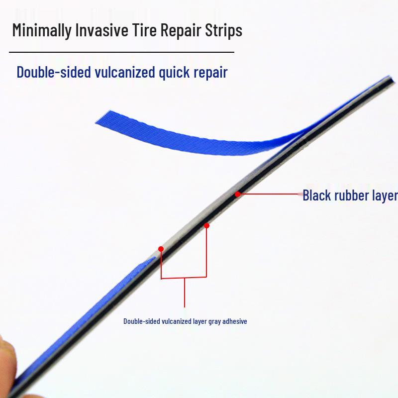 Motorcycle & EV Tire Repair Kit with Vulcanized Rubber Strips & Glue