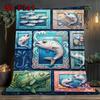 Ocean Fish Art 2D Flat Pattern Flannel Blanket, High Quality All Seasons, Home Decor, Warmth and Comfort, Perfect for Christmas Gifts.