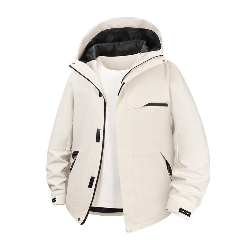 Unisex 3-in-1 Windproof Waterproof Mountaineering Jacket with Fleece Liner for Autumn and Winter